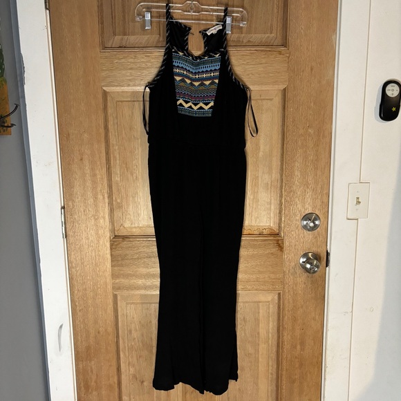 Women’s jumpsuit black bohemian‎ print size M - Picture 1 of 8